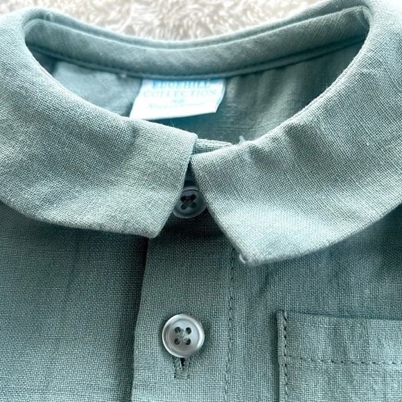 Edgehill Collection NB Suspenders Shorts set Royal Family Sage top, suspenders - Picture 8 of 11